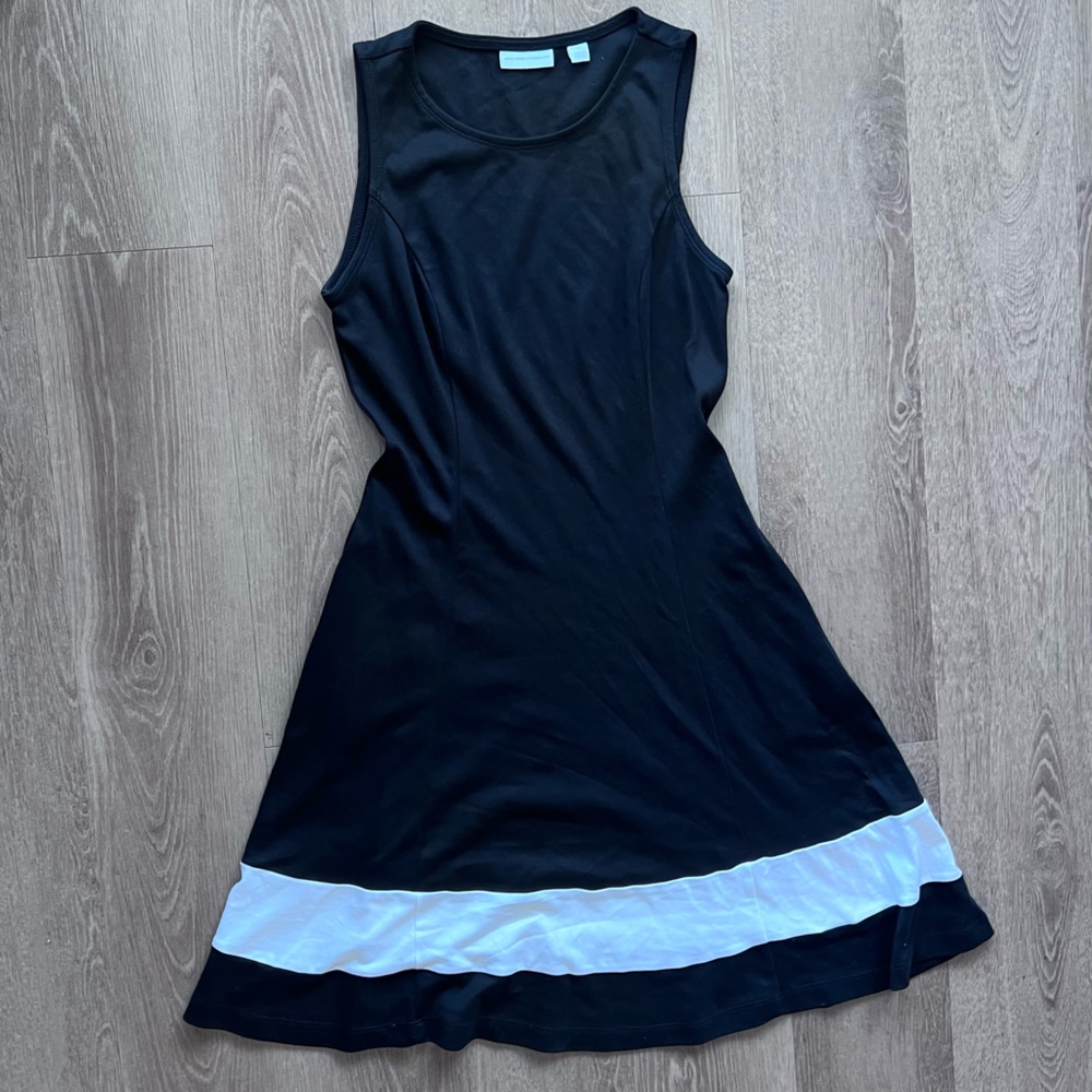 New York & Co Black/White Sleeveless Pullover Dress XS